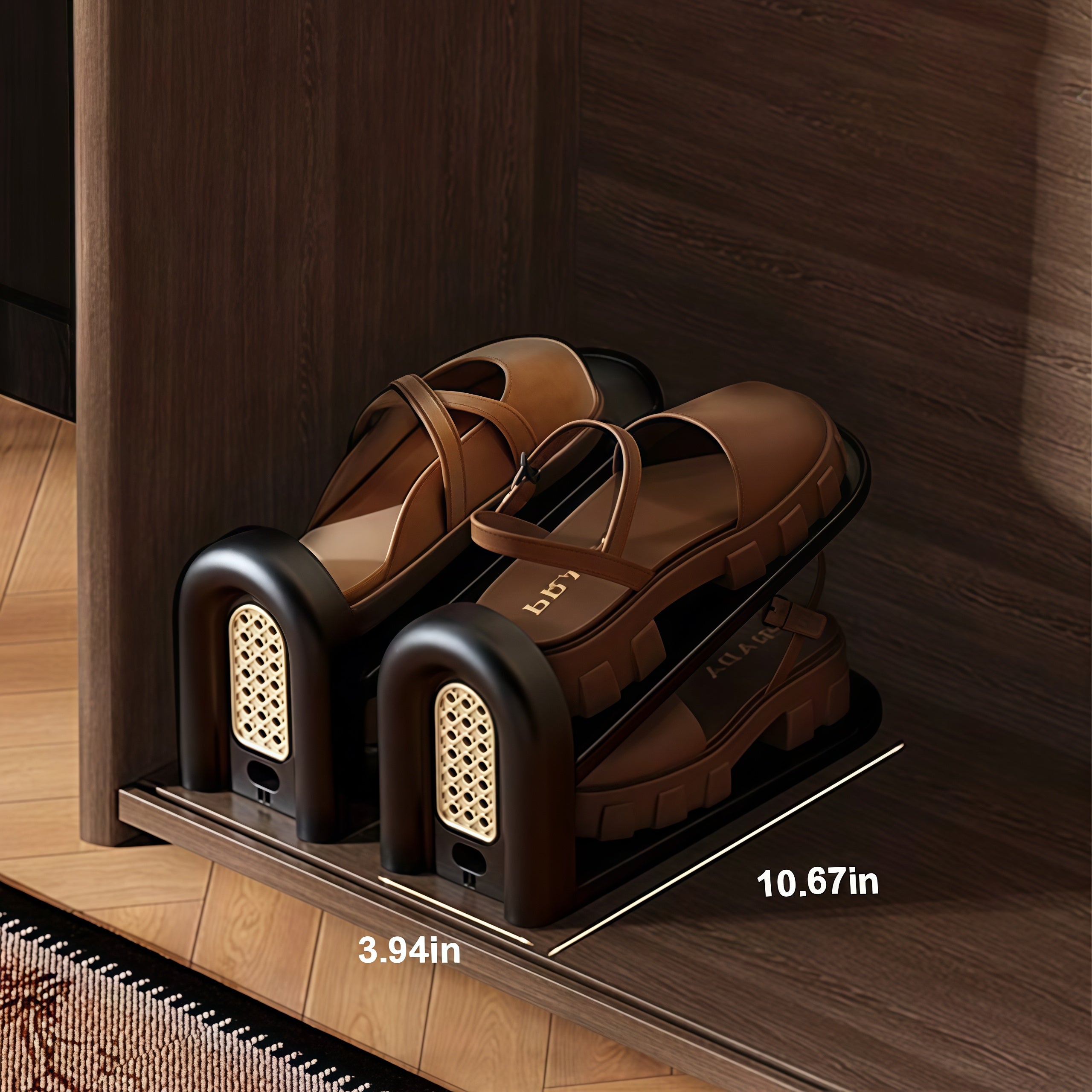 Premium Adjustable Double-Layer Shoe Stacker